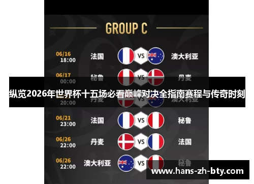 纵览2026年世界杯十五场必看巅峰对决全指南赛程与传奇时刻 纵览2026年世界杯十五场必看巅峰对决全指南赛程与传奇时刻