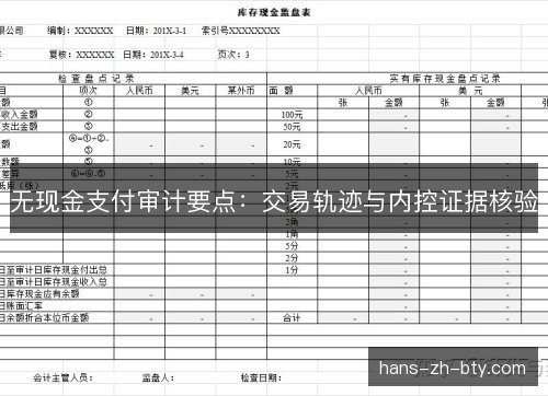 无现金支付审计要点：交易轨迹与内控证据核验